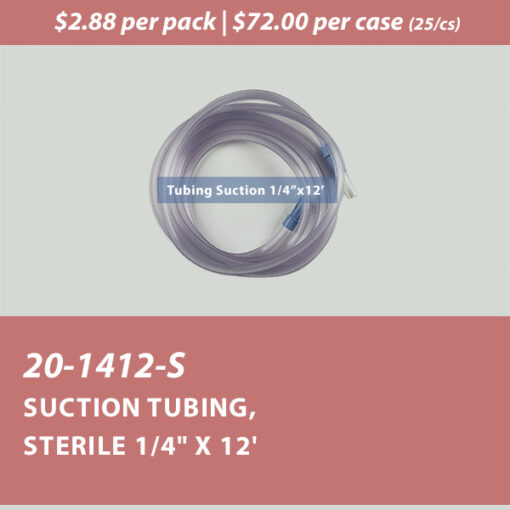 Suction Tubing, Sterile 1/4" x 12'