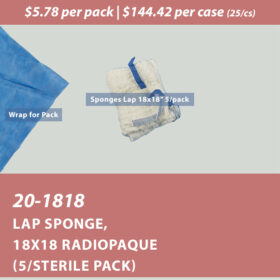 Lap Sponge, 18x18 Radiopaque (5/sterile pack)