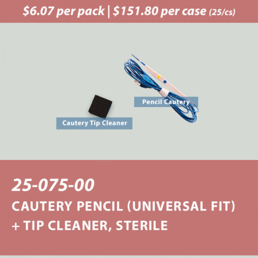 Cautery Pencil (universal fit) + Tip Cleaner, Sterile