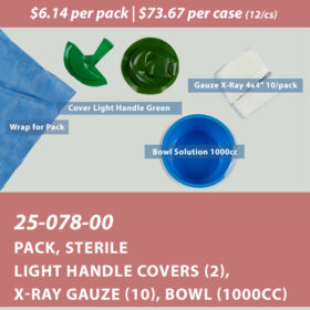 Pack, Sterile Light Handle Covers (2), X-ray Gauze (10), Bowl (1000cc)