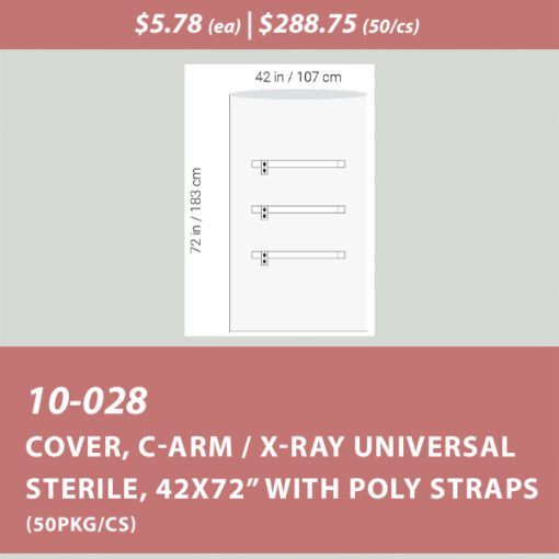 Cover, C-Arm / X-Ray Universal Sterile, 42x72” with Poly Straps