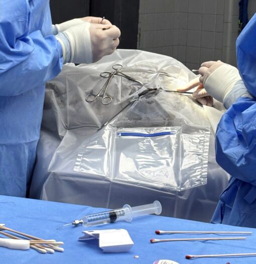 10-1061 Drape, Ophthalmic w/ 6x6" Incise + Fluid Pouch, 48x51", Sterile (30/cs) - Image 2