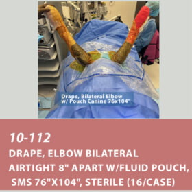 10-112 Drape, Elbow Bilateral Airtight 8" Apart w/Fluid Pouch, SMS 76"x104", Sterile (16/cs)