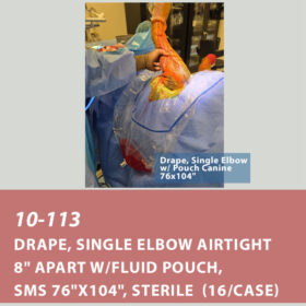 10-113 Drape, Single Elbow Airtight 8" Apart w/Fluid Pouch, SMS 76"x104", Sterile (16/cs)
