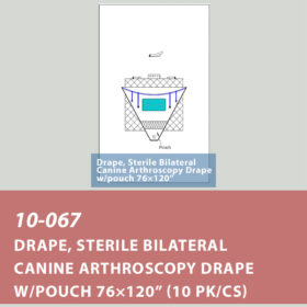 10-067 Drape, Bilateral Stifle w/Fluid Pouch, SMS 76"x120", Sterile (9/cs)