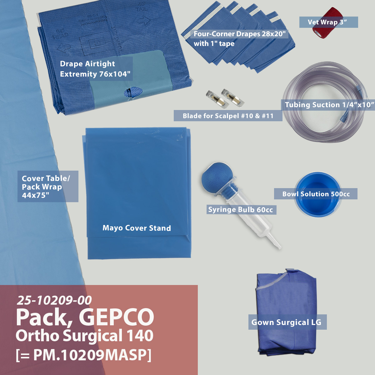 25-10209-00 GEPCO Ortho Surgical Pack 140